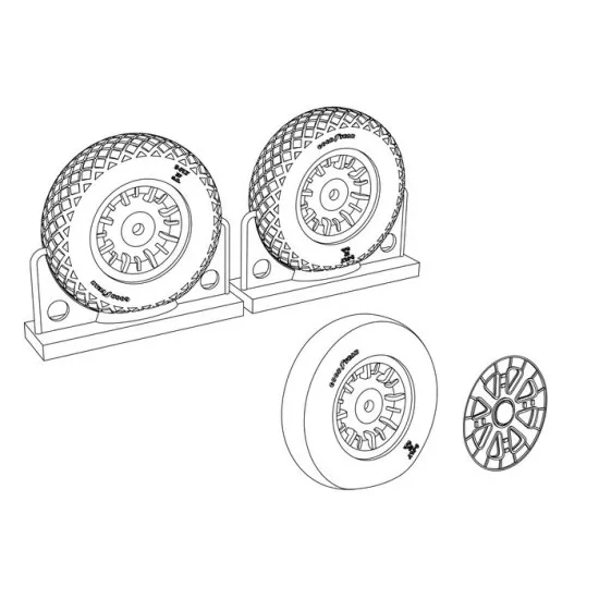 Brengun BRL48113 1/48 F4U Corsair Diamond Thread Wheels set resin