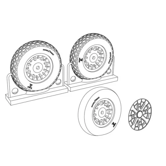 Brengun BRL48117 1/48 F4U Corsair Cross Thread Wheels set resin