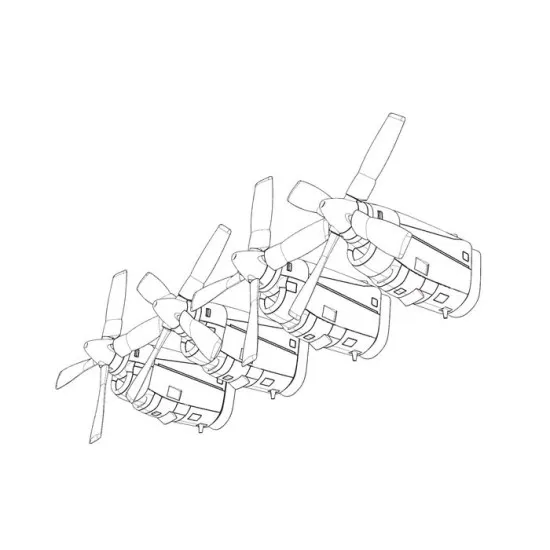 Brengun BRL48125 1/48 C-130 E-H engine set resin set for Italeri kit