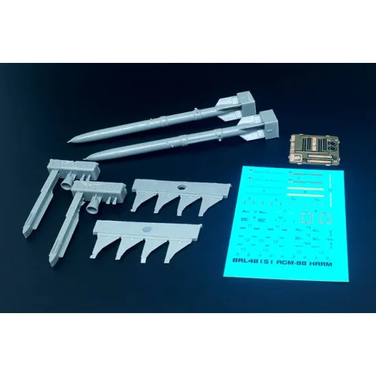Brengun BRL48151 1/48 AGM-88 Harm (2pcs) Resin set of US antiradar rockets
