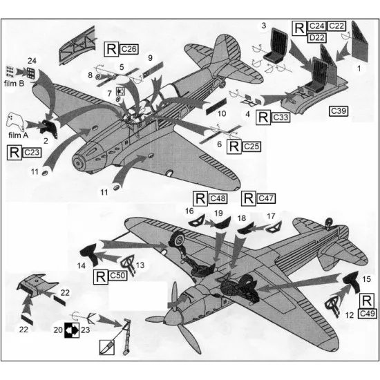 Brengun BRL48173 1/48 Yak-7A (ICM kit) PE set for ICM kit