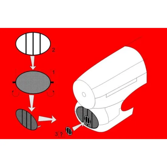 Brengun BRL72058 1/72 Typhoon air intake mesh (Airfix) PE parts for Airfix kit
