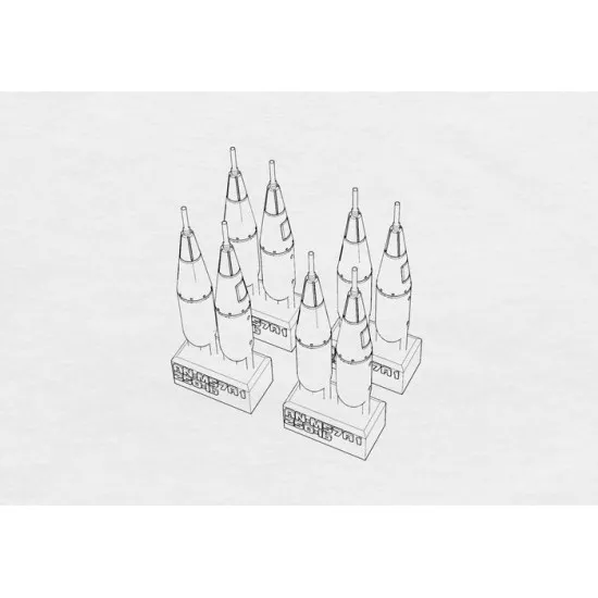 Brengun BRL72174 1/72 US bomb 250-lb AN-M57A1 resin set of US bombs (8pcs)