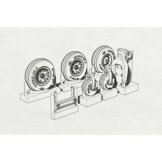 Brengun BRL72185 1/72 AV8B Wheels (Hasegawa kit) resin set for Hasegawa kit