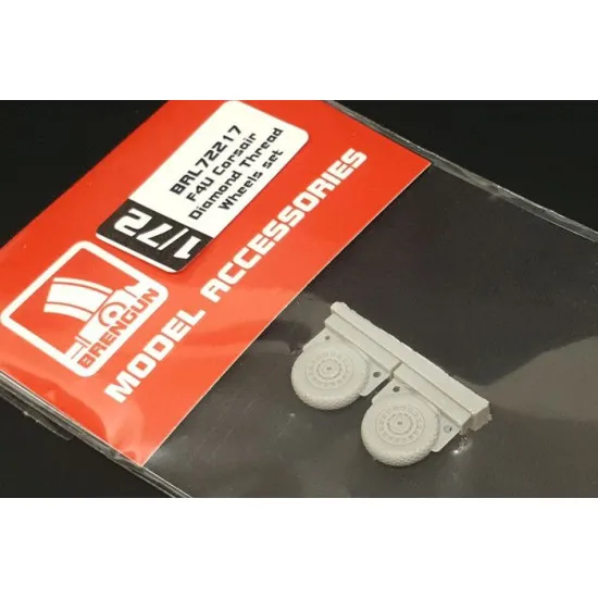 Brengun BRL72217 1/72 F4U Corsair Diamond Thread Wheels set Resin casted wheels