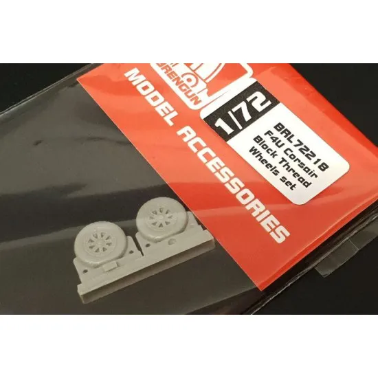 Brengun BRL72218 1/72 F4U Corsair Block Thread Wheels set Resin casted wheels