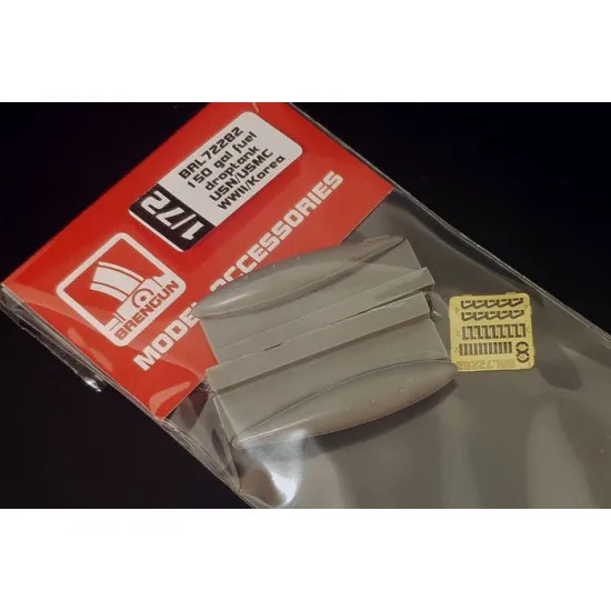 Brengun BRL72282 1/72 150gal US fuel drop tank USN/USMC WWII/Korean resin 2sets