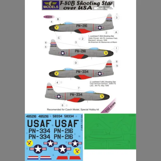 LF Models C3250 1/32 F-80B Shooting Star over USA