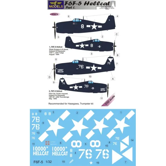 LF Models C3274 1/32 F6F-5 Hellcat part I.