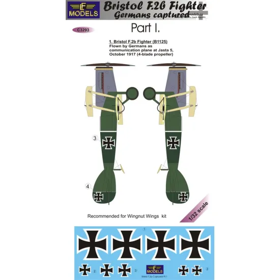 LF Models C3293 1/32 Bristol F.2b Fighter (B1125) Germans Captured Part I.