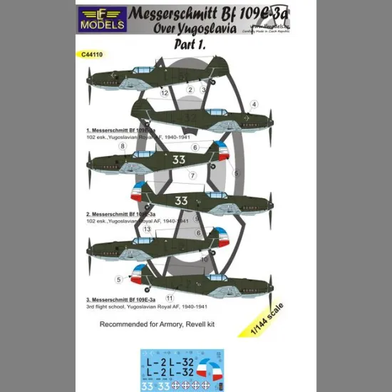 LF Models C44110 1/144 Messerschmitt Bf 109E-3a over Yugoslavia part 1