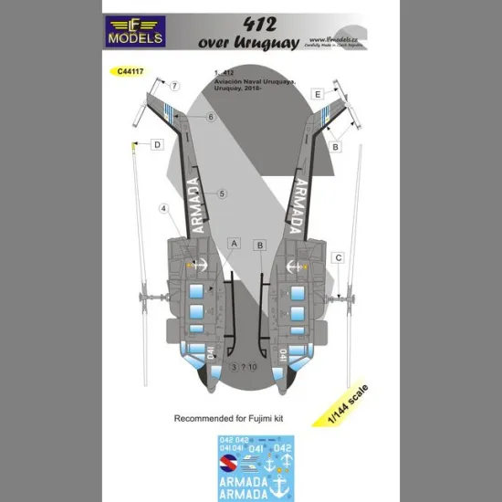 LF Models C44117 1/144 Aug.-Bell 412 over Uruquay