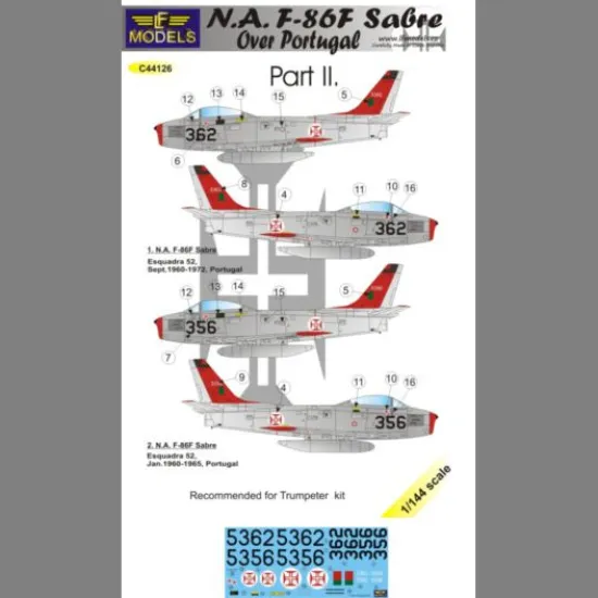LF Models C44126 1/144 N.A. F-86F Sabre Over Portugal Part II.