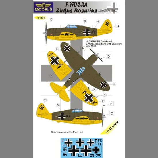 LF Models C4474 1/144 Republic P-47D-2-RA Thunderbolt Zirkus Rosarius