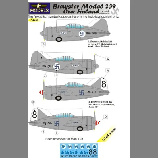 LF Models C4492 1/144 Brewster Model 239B over Finland
