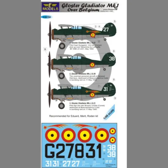 LF Models C48154 1/48 Gloster Gladiator Mk.I over Belgium
