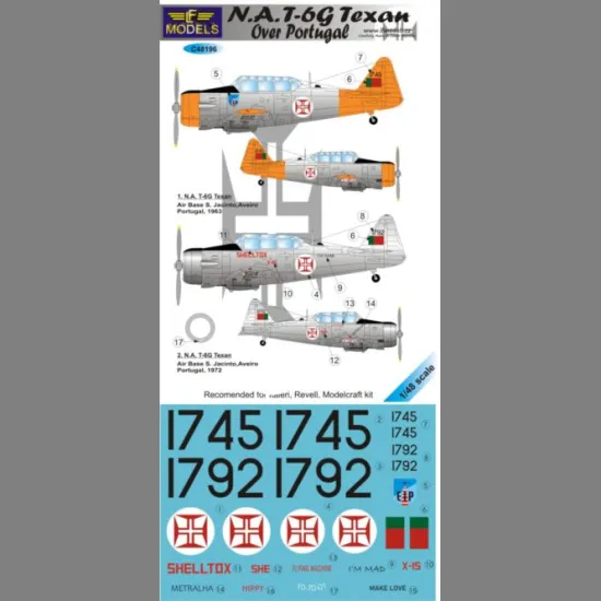 LF Models C48196 1/48 N.A. T-6G Texan over Portugal