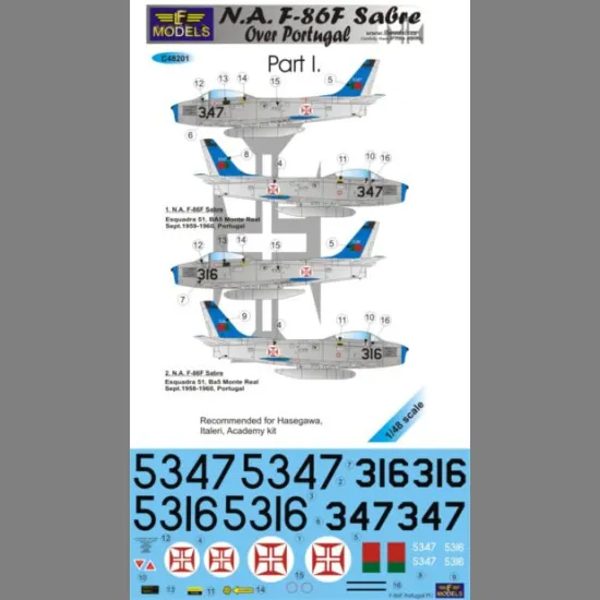 LF Models C48201 1/48 N.A. F-86F Sabre Over Portugal Part I.