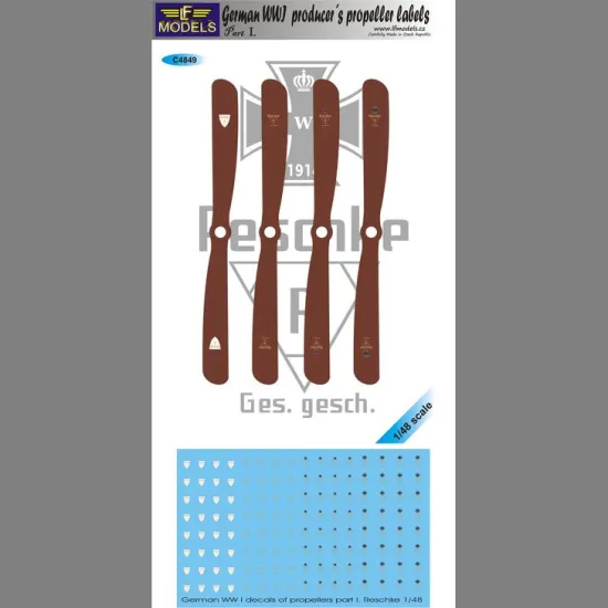 LF Models C4849 1/48 German WWI producer´s labels of propellers part I.