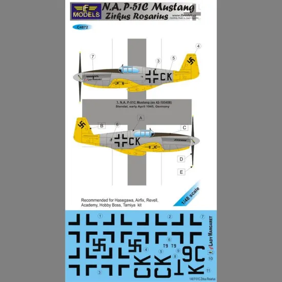 LF Models C4872 1/48 N.A. P-51C Mustang Zirkus Rosarius