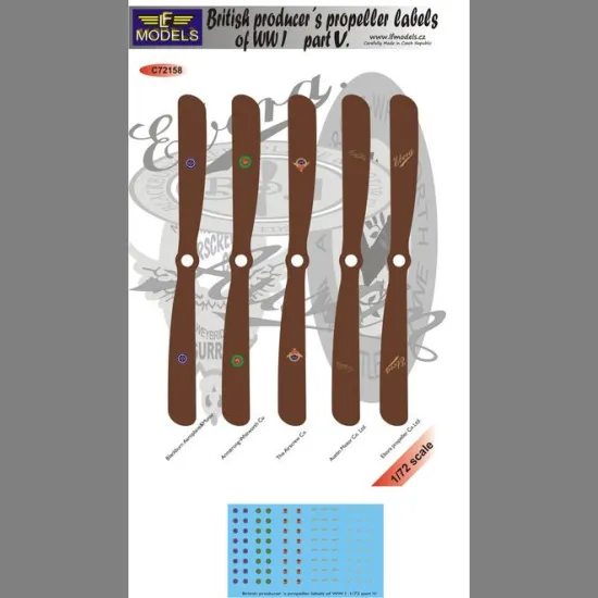 LF Models C72158 1/72 British WWI producer´s labels of propellers part V.