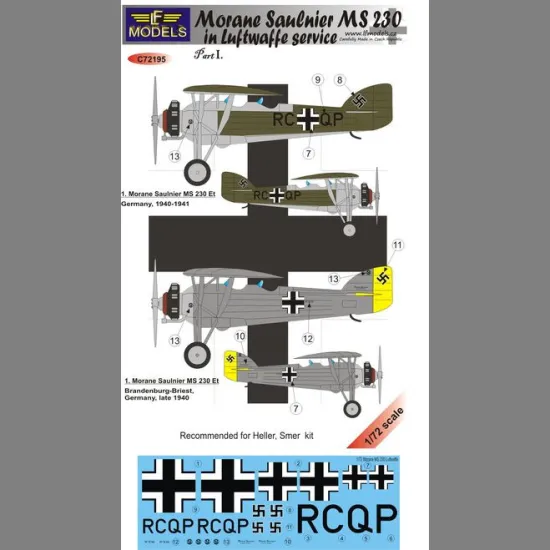 LF Models C72195 1/72 Morane Saulnier MS 230 in Luftwaffe service I