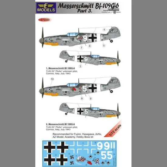 LF Models C72223 1/72 Messerschmitt Bf 109G-6 Comiso cartoon part 3.