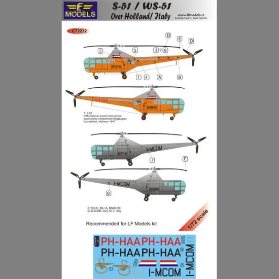 LF Models C72232 1/72 Sikorsky S-51/WS-51 over Holland/Italy