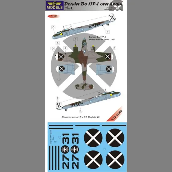 LF Models C7273 1/72 Dornier Do17P-1 over Spain I.