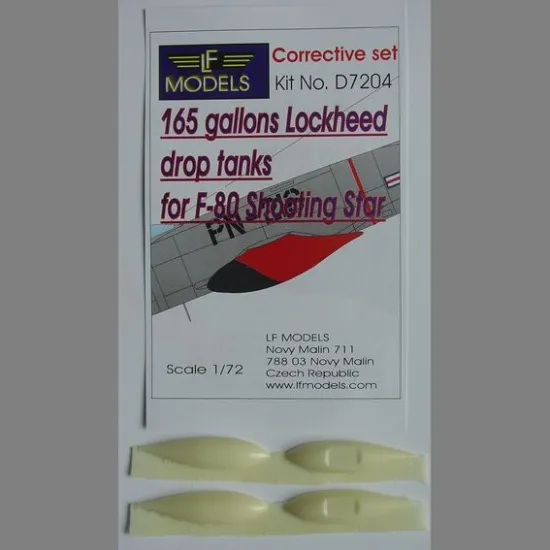 LF Models D7204 1/72 165 gallons drop tanks for F-80