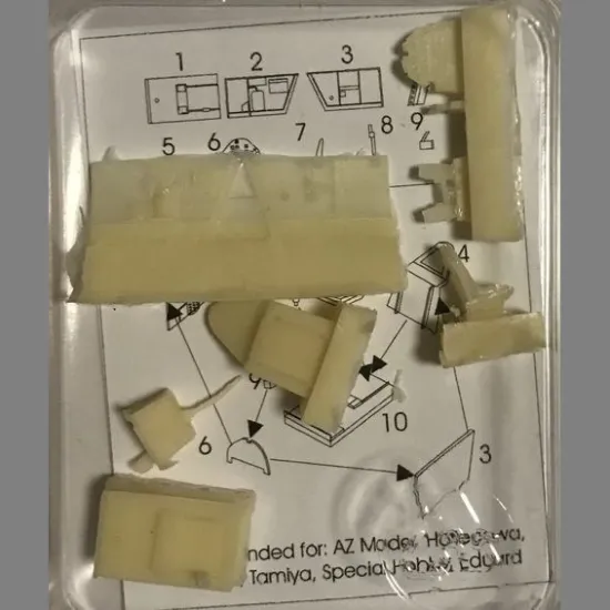 LF Models D7218 1/72 Messerschmitt Bf 109E interior set