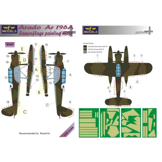 LF Models M3264 1/32 Arado Ar 196A Camouflage Painting Mask