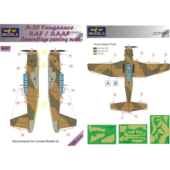 LF Models M3287 1/32 A-35 RAF / RAAF Camouflage Painting Mask