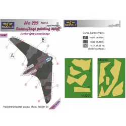 LF Models M3290 1/32 Ho 229 Part 3. Camouflage Painting Mask Grey 2-color camo