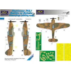 LF Models M48120 1/48 Hurricane Mk.I Battle of Britain Camouflage Painting Mask B-scheme