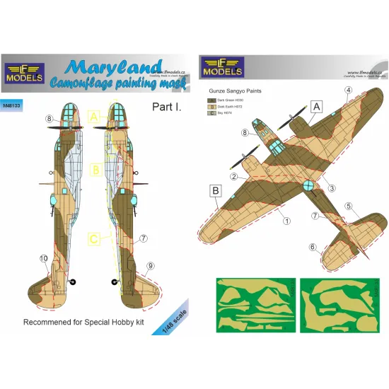 LF Models M48133 1/48 Maryland Camouflage Painting Mask Part I.