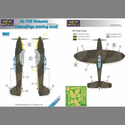 LF Models M48135 1/48 Heinkel He 112E Romanian service Camouflage Painting Mask
