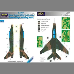 LF Models M4873 1/48 North American F-100F Super Sabre USAF in Vietnam Camouflage Painting Mask