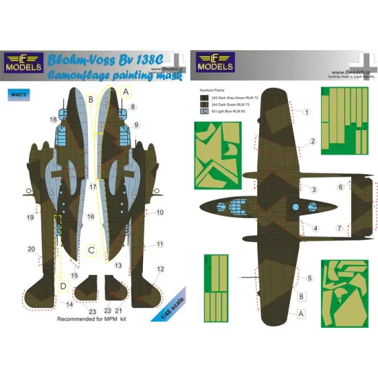 LF Models M4875 1/48 Blohm Voss 138C Camouflage Painting Mask