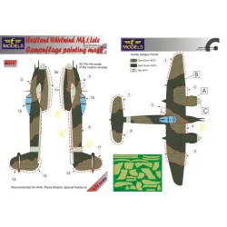 LF Models M72111 1/72 Westland Whirlwind Mk.I Late Camouflage Painting Mask