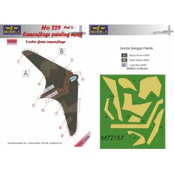LF Models M72157 1/72 Ho 229 Part 2. Camouflage Painting Mask Green 2-color camo