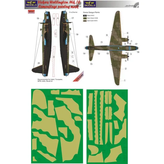 LF Models M7231 1/72 Vicker Wellington Mk.IC A-scheme