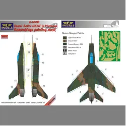 LF Models M7277 1/72 North American F-100D Super Sabre USAF in Vietnam Camouflage Painting Mask