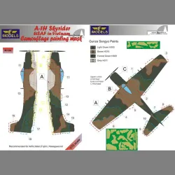 LF Models M7296 1/72 Douglas A-1H Skyrider USAF in Vietnam Camouflage Painting mask