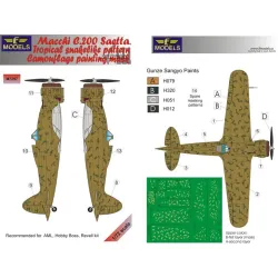 LF Models M7297 1/72 Macchi C.200 Saetta Tropical snakelike pattern Camouflage Painting Mask