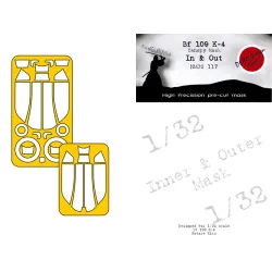 Dead Design Nm32117 1/32 Painting Canopy Mask Bf 109k-4 In And Out For Kotare Kits