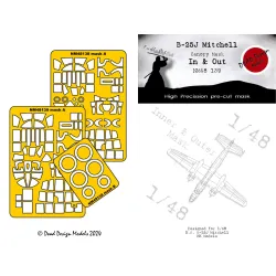 Dead Design Nm48139 1/48 Painting Canopy Mask B-25j Mitchell In And Out For Hk Models