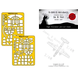 Dead Design Nm48163 1/48 Painting Canopy Mask B-25c/D Mitchell In And Out For Academy