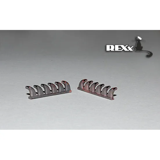 Exhaust Pipes for Spitfire Mk.XII Airplane Airfix 1/48 REXx 48033 Branch Pipes