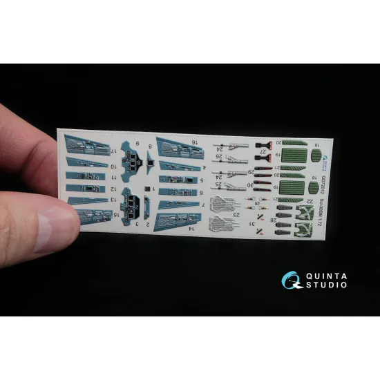 Quinta QD72012 - 1/72 3D-Printed & coloured Interior for Su-30SM Zvezda kit
